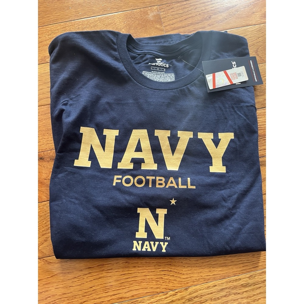 NWT Navy Football Men's Large Sportswear T-Shirt Active Short Sleeve Tee